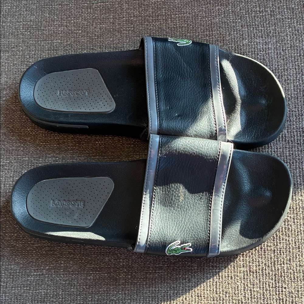 Lacoste Dark Slide Sandals with Logo
